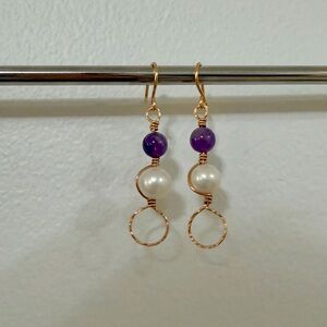 Pearl and Amethyst Earrings